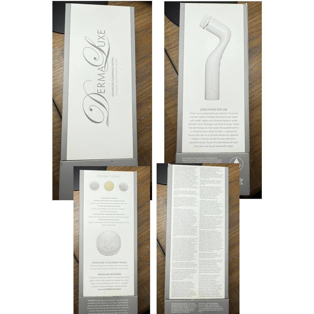 DermaLuxe Advanced cleansing system 2 speeds 4 cleansing heads NEW